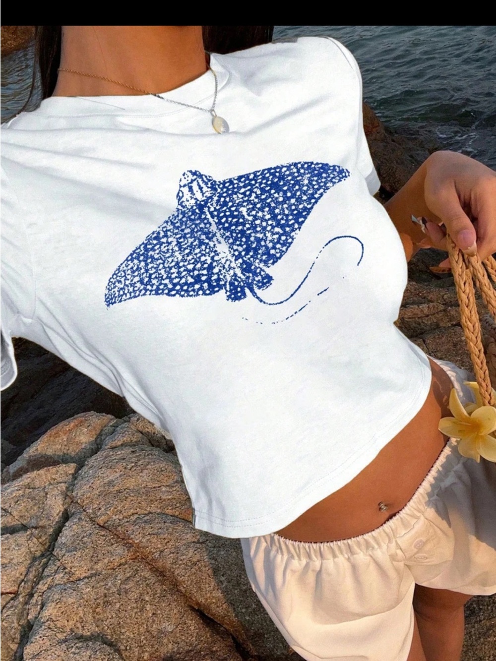 Stingray cropped t-shirt